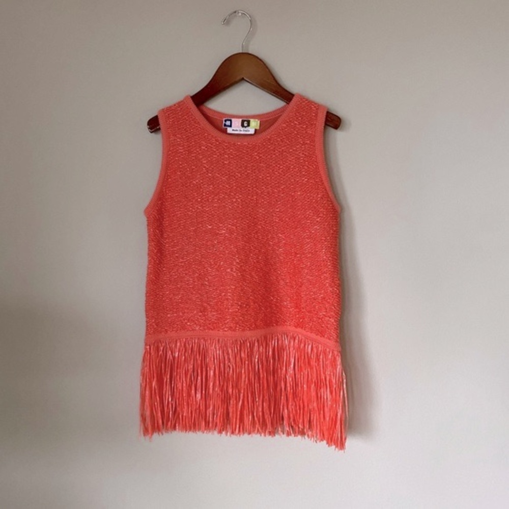 MSGM raffia orange top fringe woven